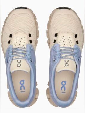 EUC ON Cloud 5 Mesh Lace-Up Running Sneakers 8 Nimbus/Moon (Blue/Cream) Worn 2x!